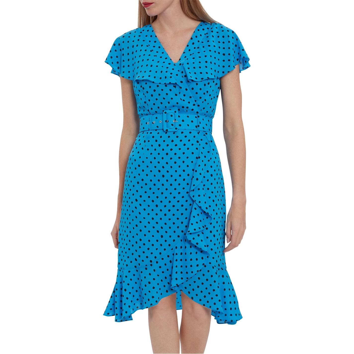Gina Bacconi Fina Georgette Wrap Dress With Frills 2 Gina Bacconi Fina Georgette Wrap Dress With Frills - Image 2