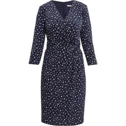 Gina Bacconi Lila Spot Jersey Wrap Dress