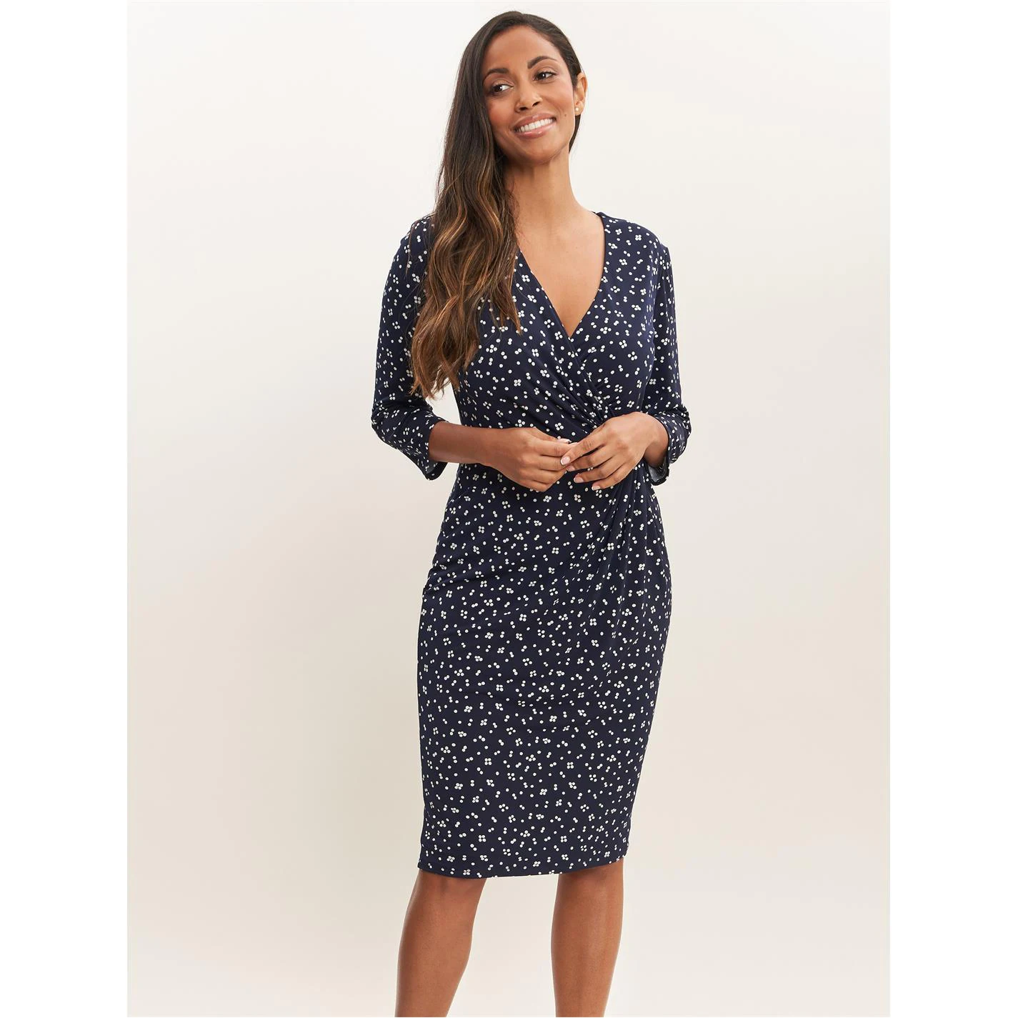 Gina Bacconi Lila Spot Jersey Wrap Dress 2 Gina Bacconi Lila Spot Jersey Wrap Dress - Image 2