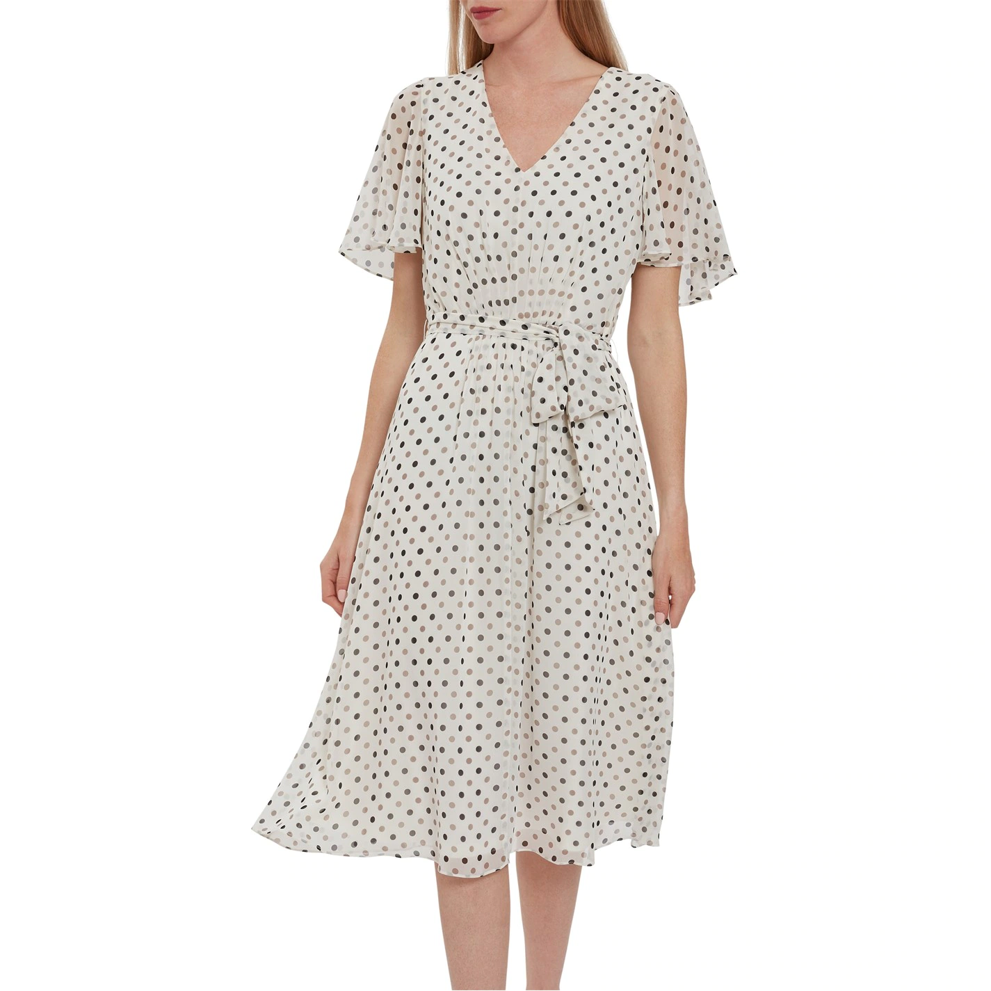 Gina Bacconi Freema Chiffon Spot Dress With Tie 1 Gina Bacconi Freema Chiffon Spot Dress With Tie