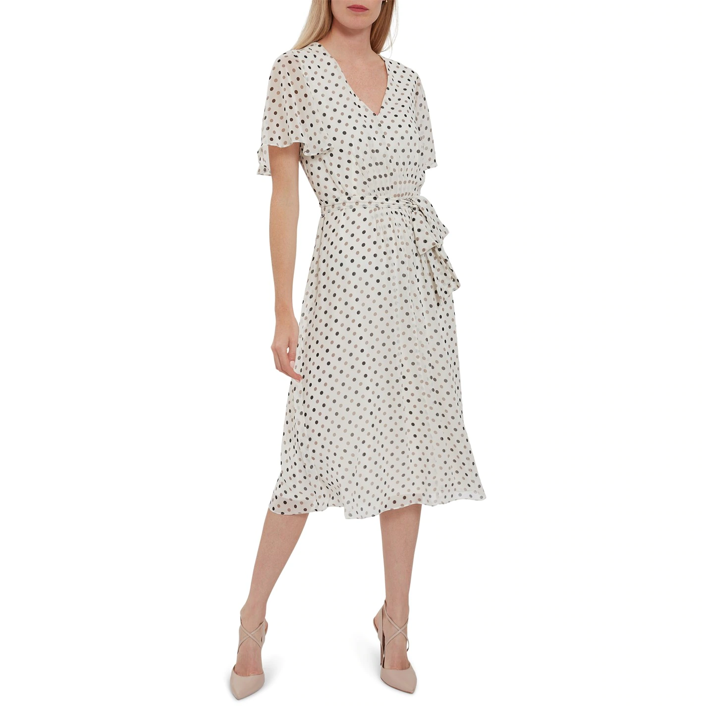 Gina Bacconi Freema Chiffon Spot Dress With Tie 3 Gina Bacconi Freema Chiffon Spot Dress With Tie - Image 3