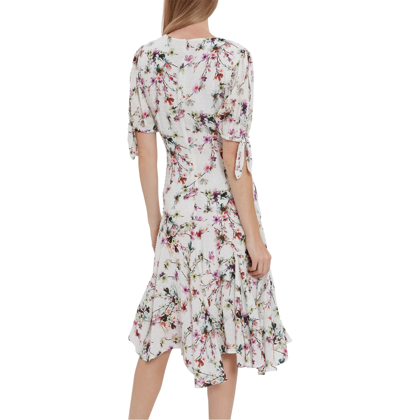 Gina Bacconi Dita Floral Dress With Tie Sleeves 2 Gina Bacconi Dita Floral Dress With Tie Sleeves - Image 2