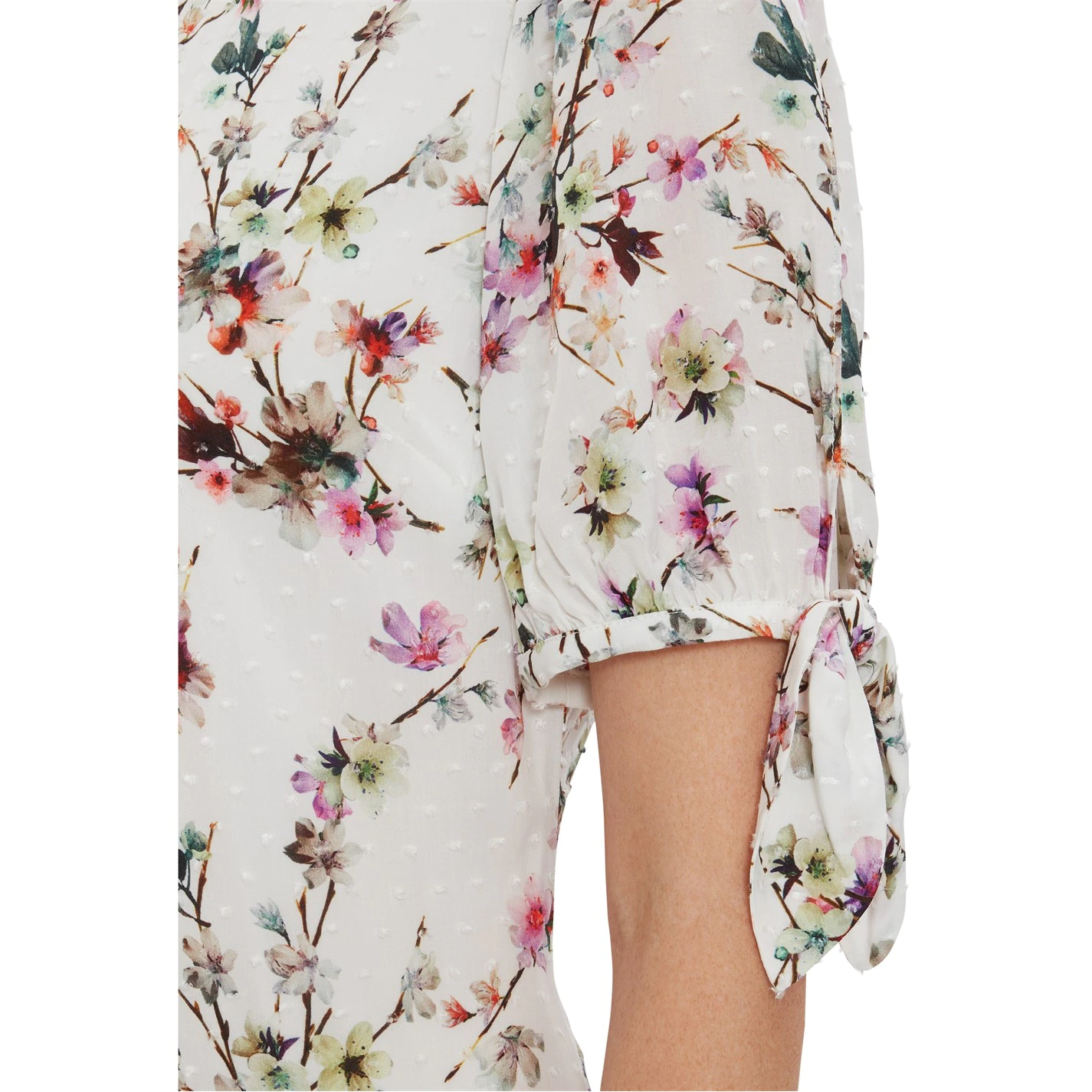 Gina Bacconi Dita Floral Dress With Tie Sleeves 5 Gina Bacconi Dita Floral Dress With Tie Sleeves - Image 5