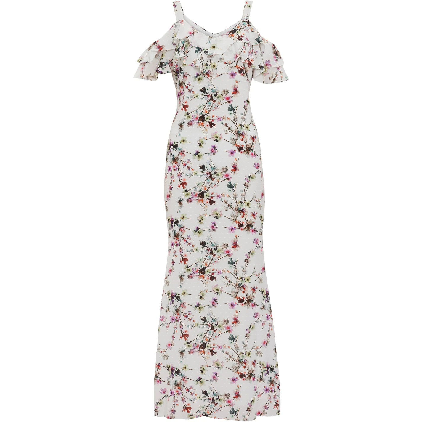 Gina Bacconi Hunter Floral Maxi Dress With Frills 4 Gina Bacconi Hunter Floral Maxi Dress With Frills - Image 4