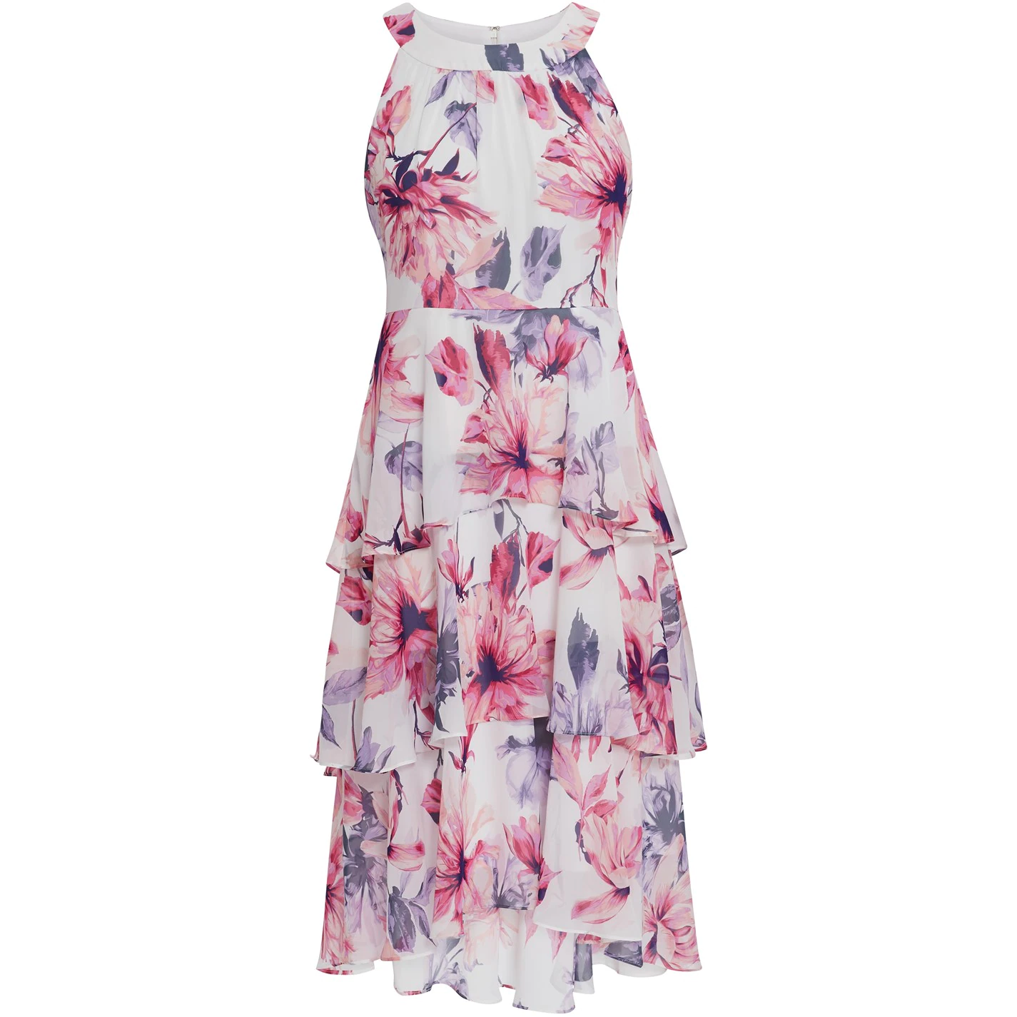 Gina Bacconi Myava Tiered Floral Chiffon Dress 4 Gina Bacconi Myava Tiered Floral Chiffon Dress - Image 4