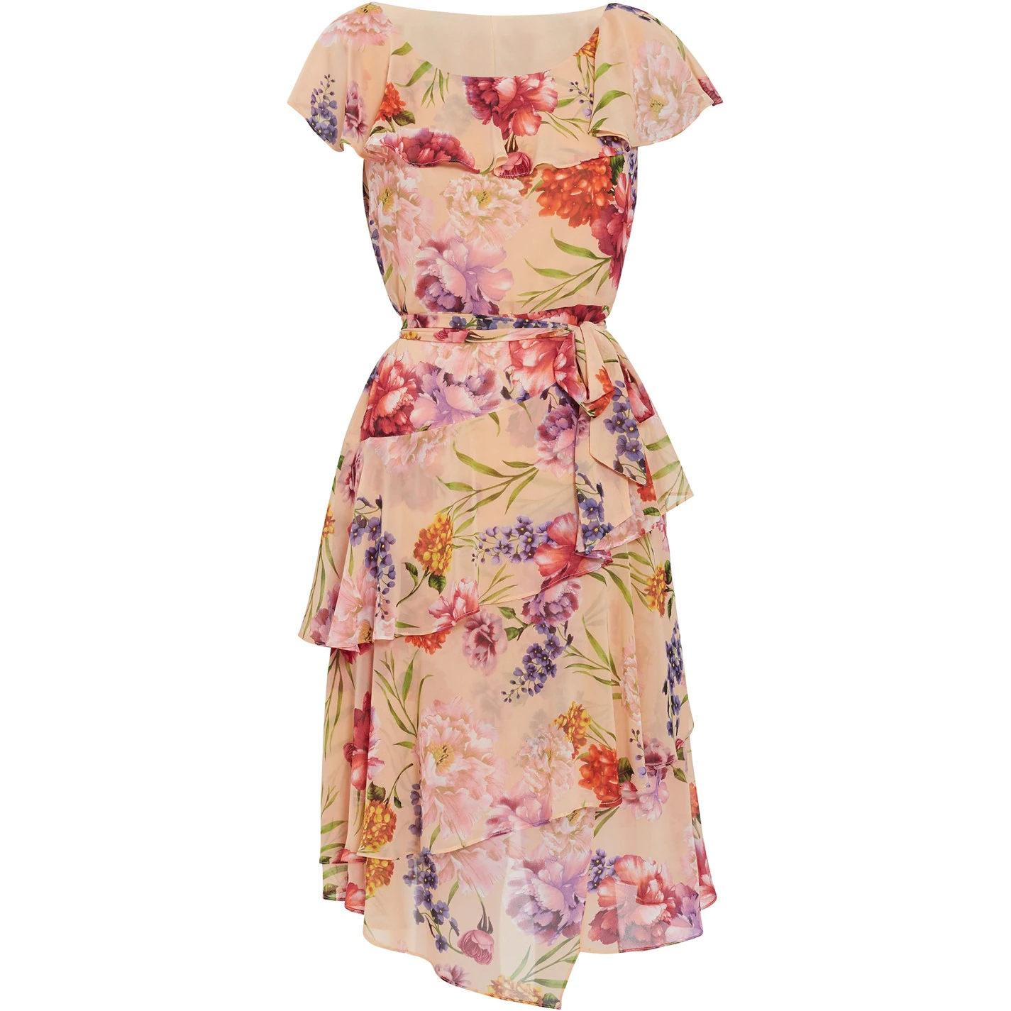 Gina Bacconi Joy Chiffon Floral Frill Dress 4 Gina Bacconi Joy Chiffon Floral Frill Dress - Image 4