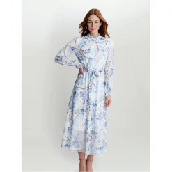 Gina Bacconi KIARA SHIRRED NECK DRESS