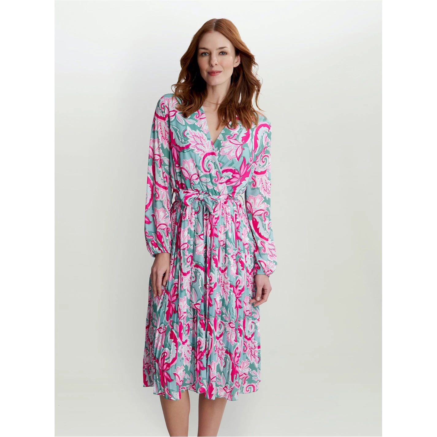 Gina Bacconi MINDI X OVER BODICE DRESS WITH PLEATED SKIRT 1 Gina Bacconi MINDI X OVER BODICE DRESS WITH PLEATED SKIRT