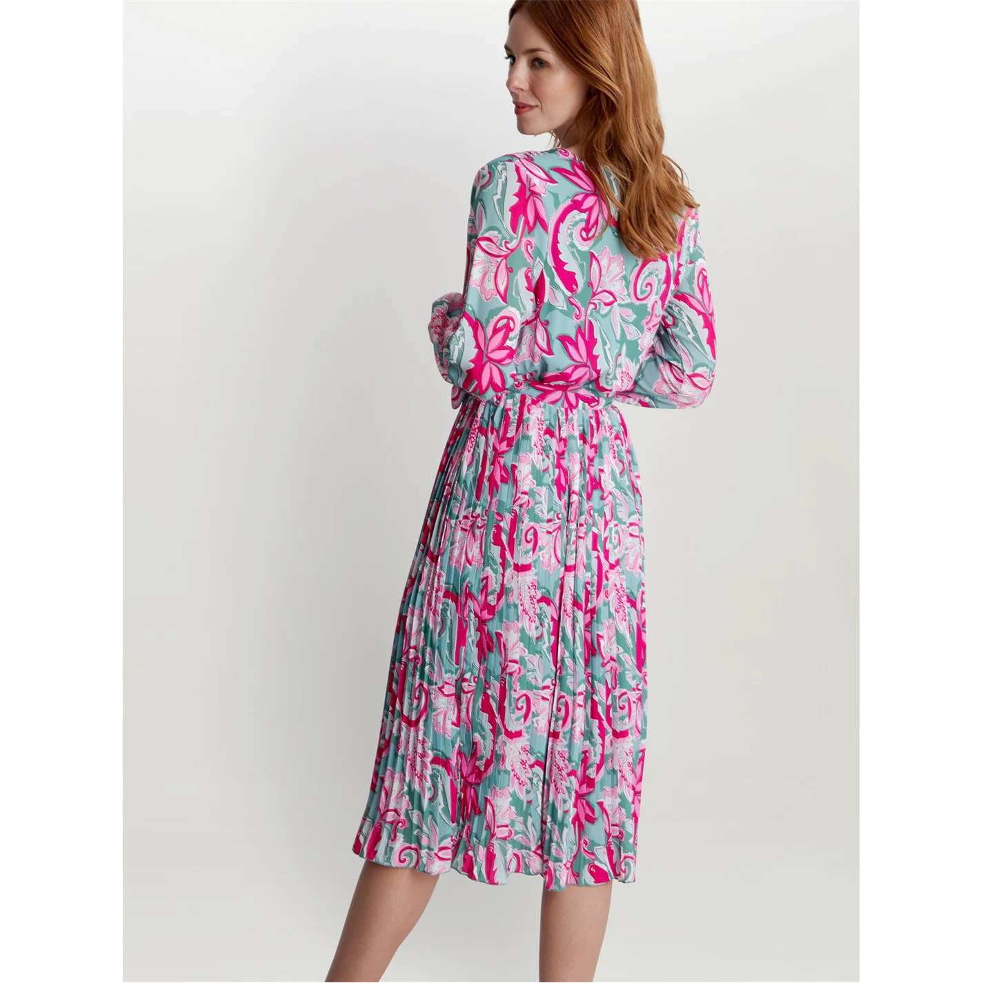 Gina Bacconi MINDI X OVER BODICE DRESS WITH PLEATED SKIRT 2 Gina Bacconi MINDI X OVER BODICE DRESS WITH PLEATED SKIRT - Image 2