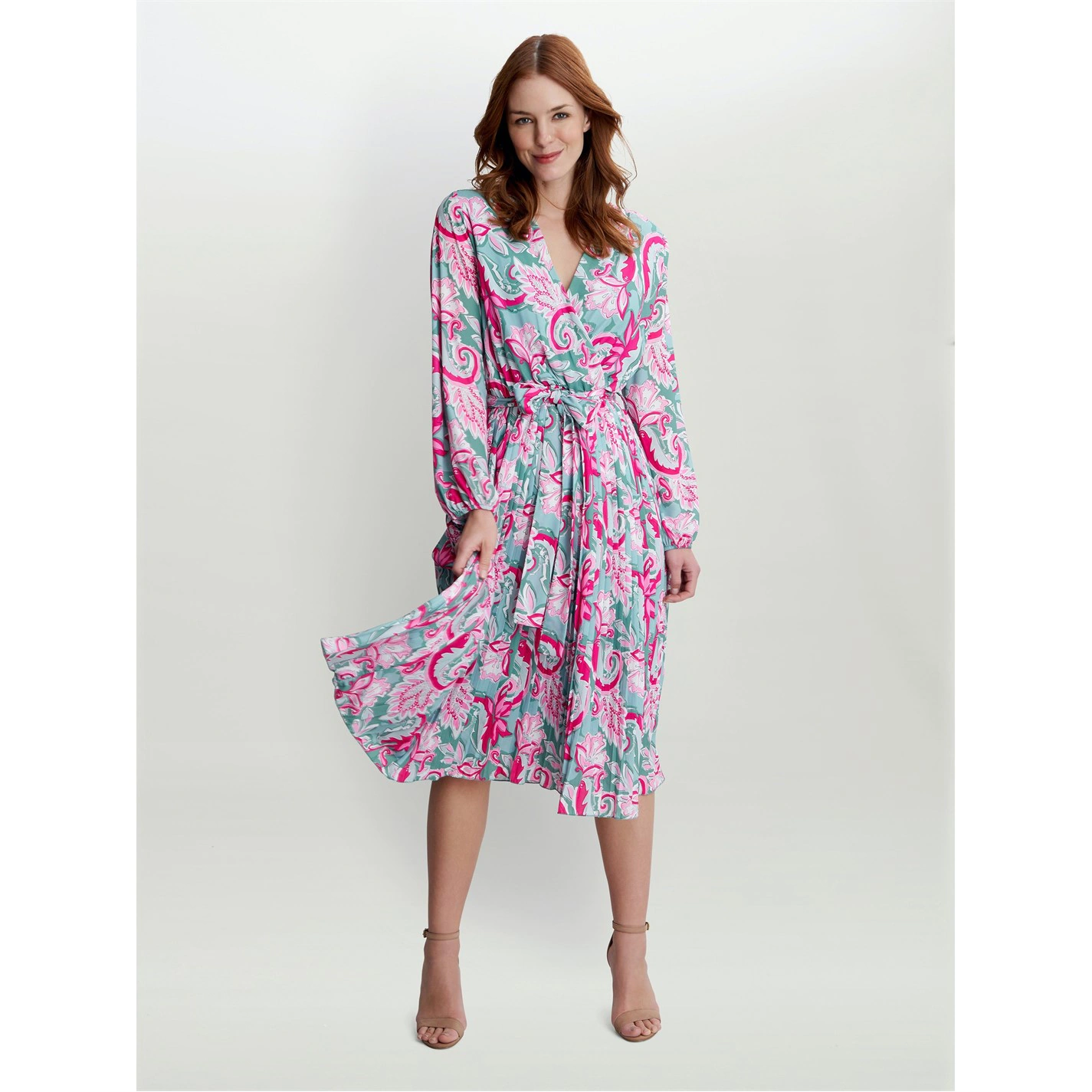 Gina Bacconi MINDI X OVER BODICE DRESS WITH PLEATED SKIRT 3 Gina Bacconi MINDI X OVER BODICE DRESS WITH PLEATED SKIRT - Image 3