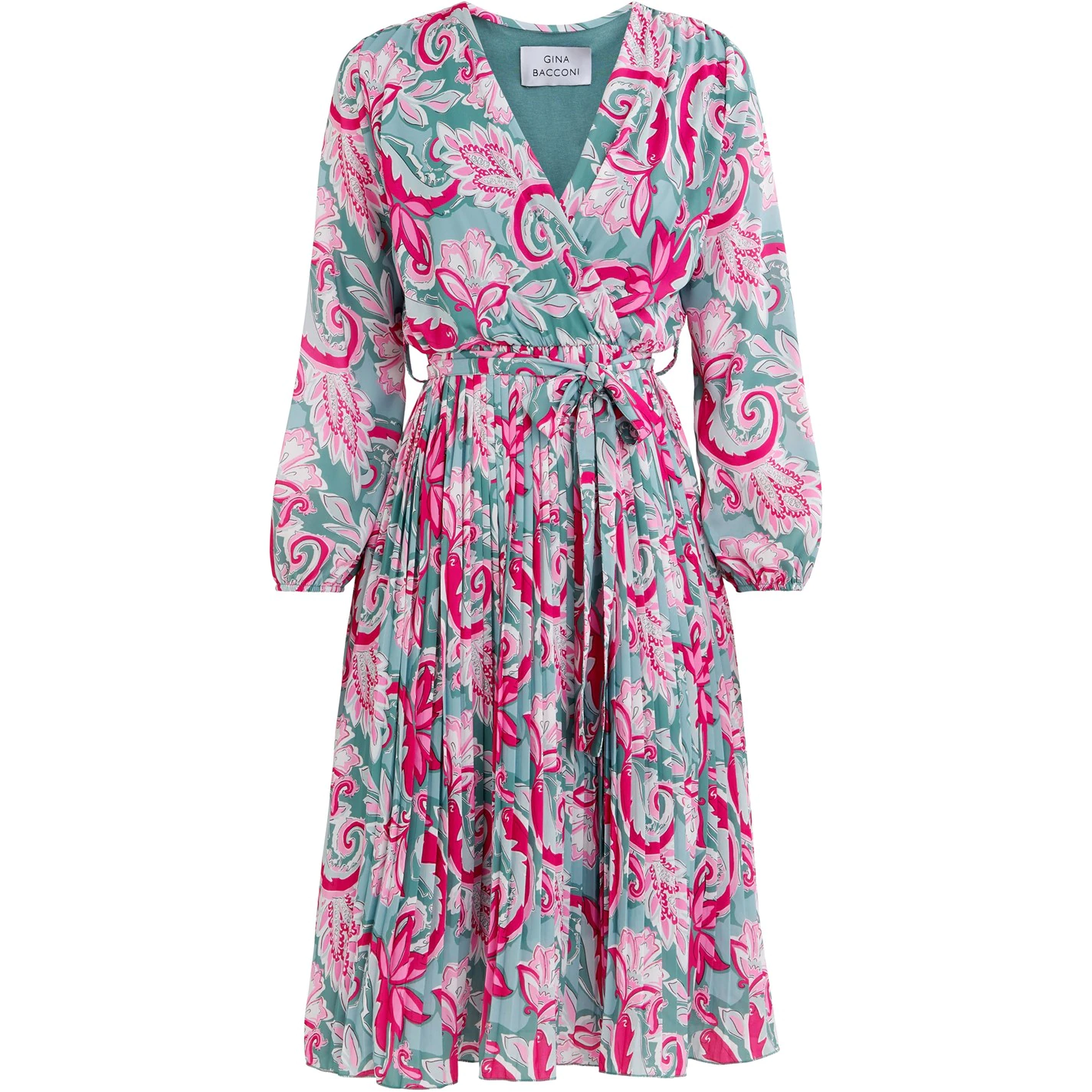 Gina Bacconi MINDI X OVER BODICE DRESS WITH PLEATED SKIRT 4 Gina Bacconi MINDI X OVER BODICE DRESS WITH PLEATED SKIRT - Image 4