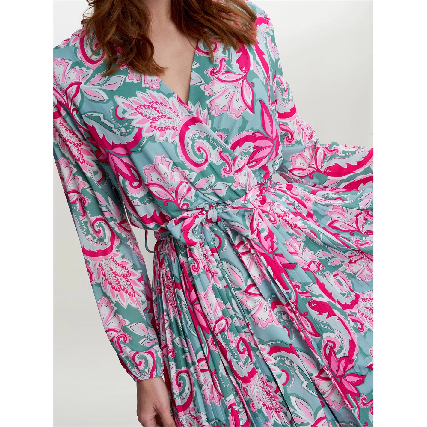 Gina Bacconi MINDI X OVER BODICE DRESS WITH PLEATED SKIRT 5 Gina Bacconi MINDI X OVER BODICE DRESS WITH PLEATED SKIRT - Image 5