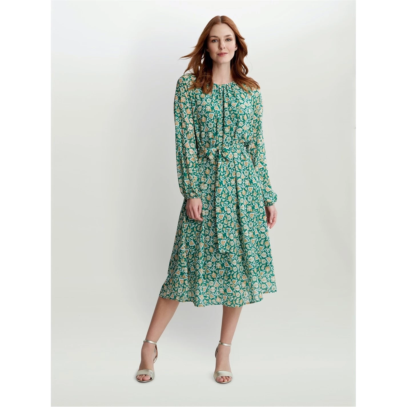 Gina Bacconi NATIA UNWAISTED LONG SLEEVE DRESS WITH BELT 3 Gina Bacconi NATIA UNWAISTED LONG SLEEVE DRESS WITH BELT - Image 3