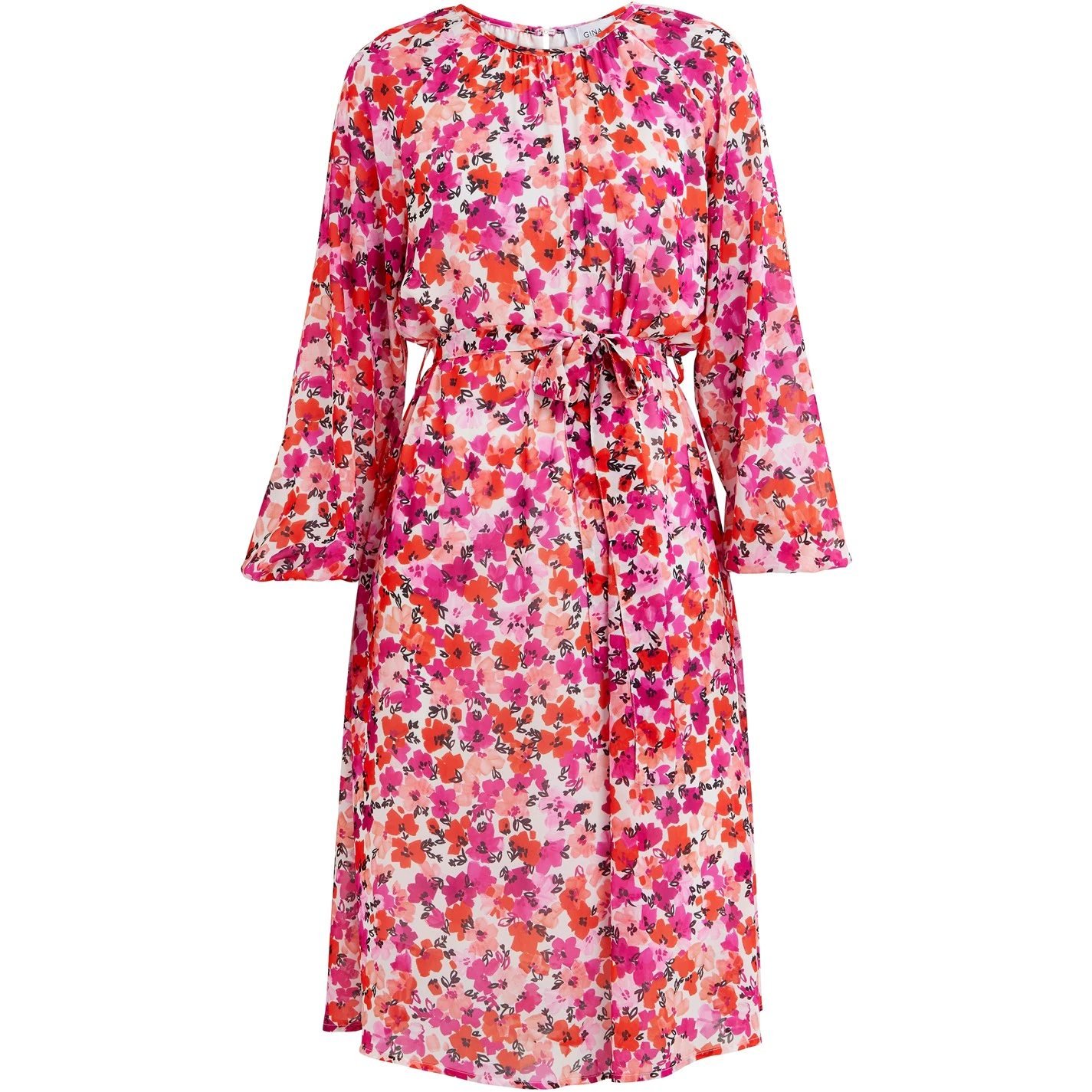 Gina Bacconi PRATHIA UNWAISTED LONG SLEEVE DRESS WITH BELT 3 Gina Bacconi PRATHIA UNWAISTED LONG SLEEVE DRESS WITH BELT - Image 3