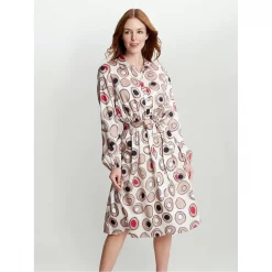 Gina Bacconi ROZA LONG SLEEVE SHIRT DRESS TWILL GEORGETTE