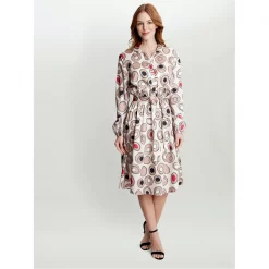 Gina Bacconi ROZA LONG SLEEVE SHIRT DRESS TWILL GEORGETTE 7 Gina Bacconi ROZA LONG SLEEVE SHIRT DRESS TWILL GEORGETTE -Gina Bacconi Sales aa184500 xxl a2