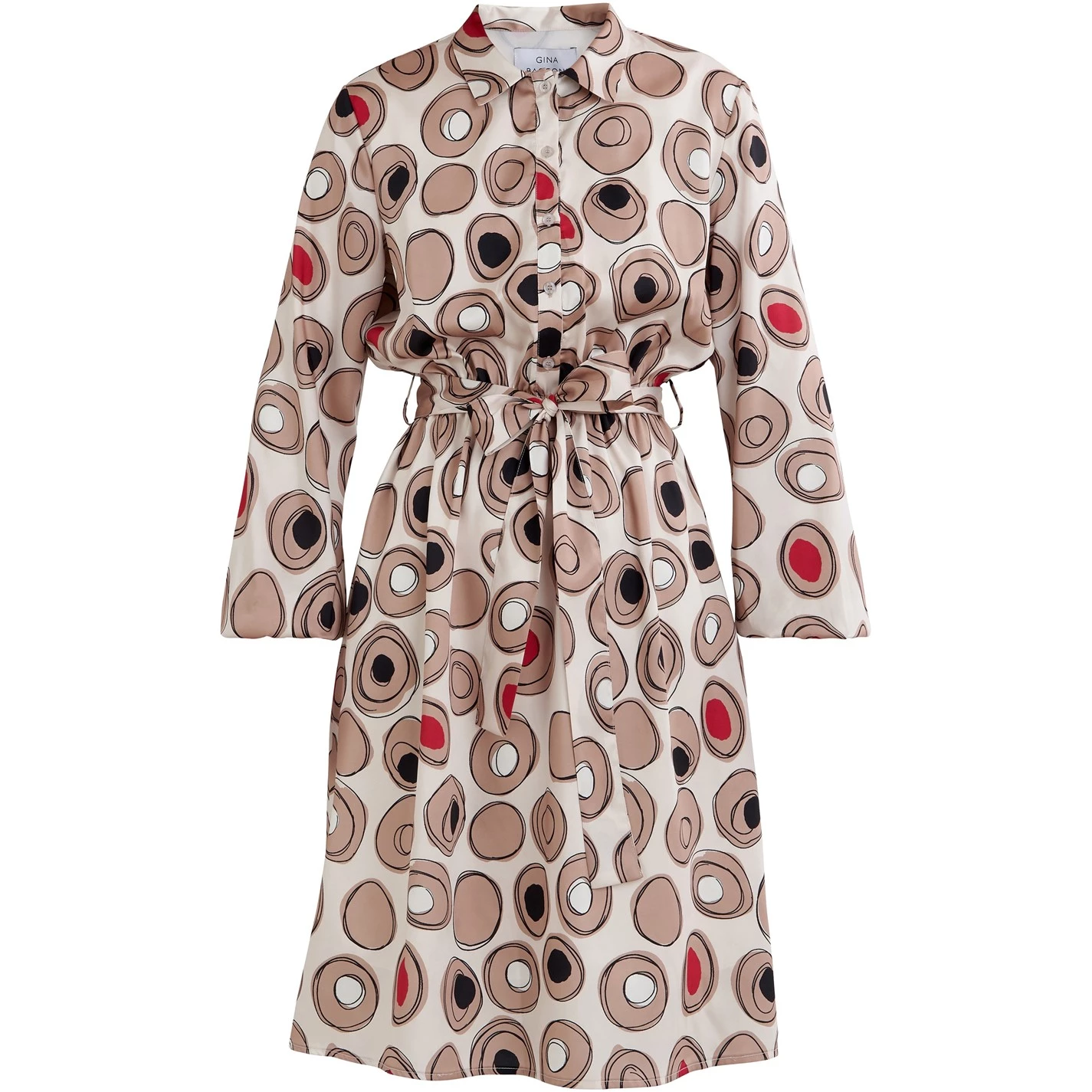 Gina Bacconi ROZA LONG SLEEVE SHIRT DRESS TWILL GEORGETTE 4 Gina Bacconi ROZA LONG SLEEVE SHIRT DRESS TWILL GEORGETTE - Image 4