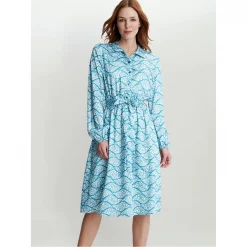 Gina Bacconi ROTEM LONG SLEEVE SHIRT DRESS TWILL GEORGETTE