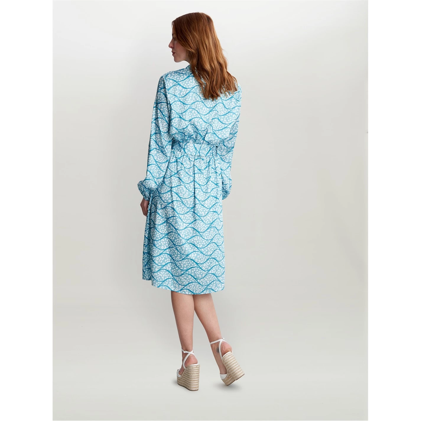 Gina Bacconi ROTEM LONG SLEEVE SHIRT DRESS TWILL GEORGETTE 2 Gina Bacconi ROTEM LONG SLEEVE SHIRT DRESS TWILL GEORGETTE - Image 2