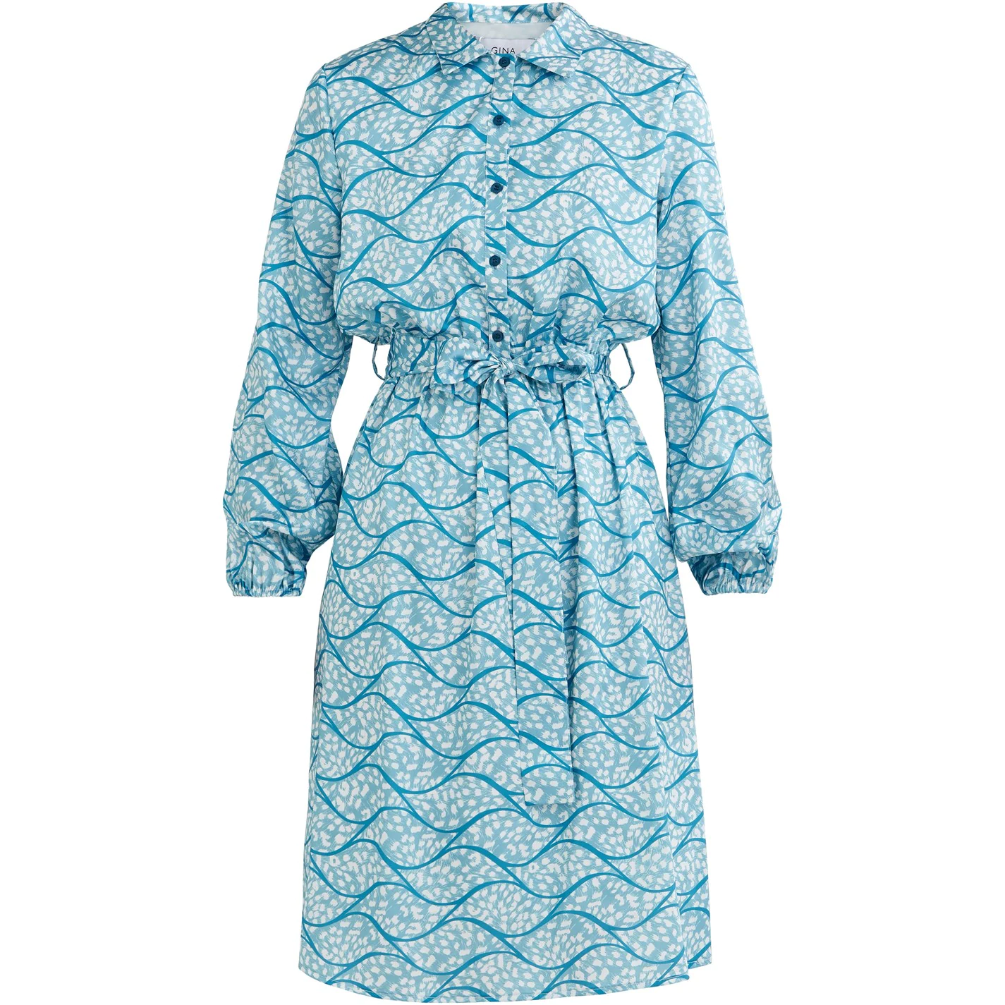 Gina Bacconi ROTEM LONG SLEEVE SHIRT DRESS TWILL GEORGETTE 4 Gina Bacconi ROTEM LONG SLEEVE SHIRT DRESS TWILL GEORGETTE - Image 4