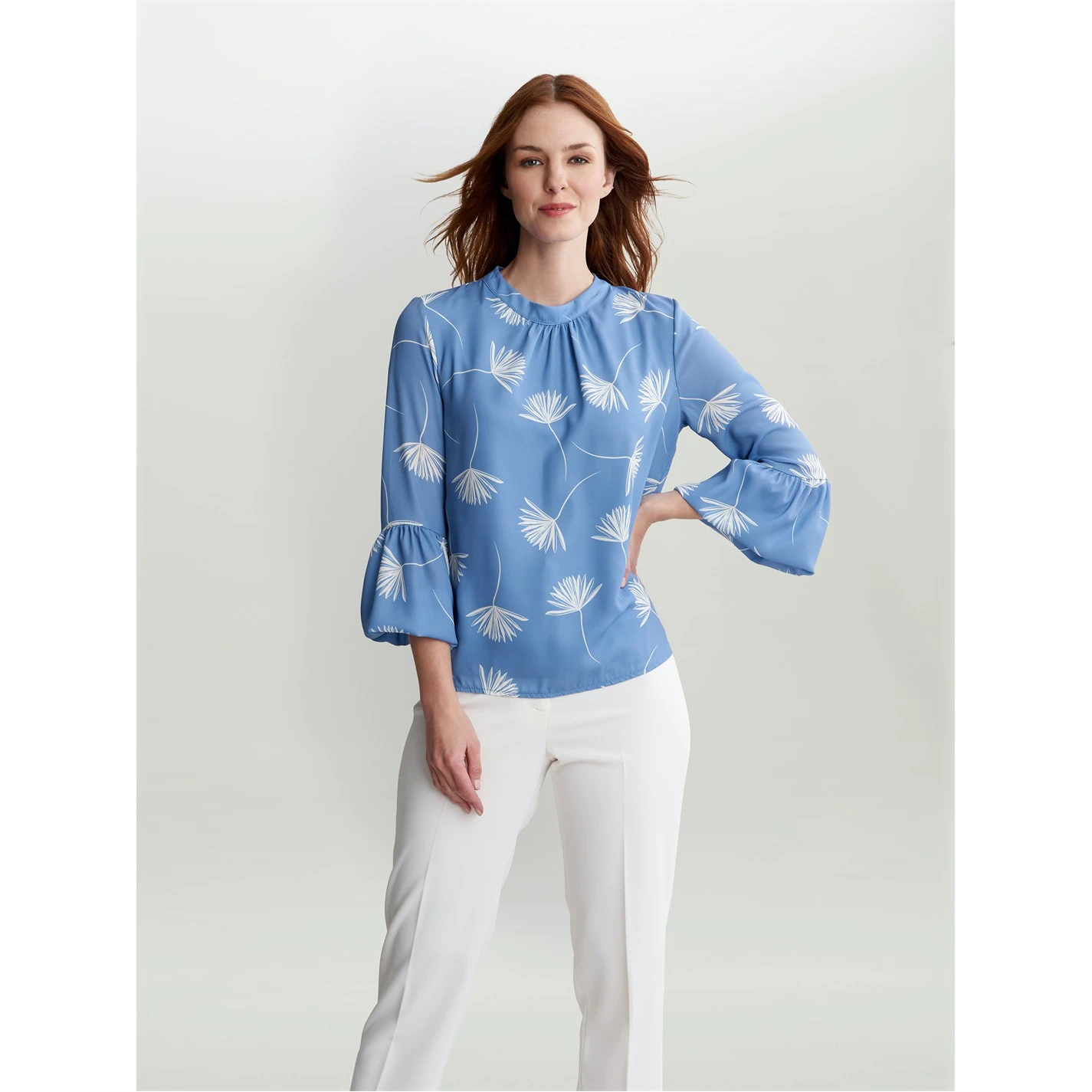 Gina Bacconi LYLIA BLOUSE WITH SLEEVE DETAIL 1 Gina Bacconi LYLIA BLOUSE WITH SLEEVE DETAIL