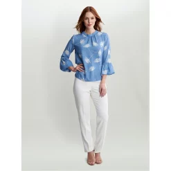 Gina Bacconi LYLIA BLOUSE WITH SLEEVE DETAIL 7 Gina Bacconi LYLIA BLOUSE WITH SLEEVE DETAIL -Gina Bacconi Sales aa185400 xxl a2