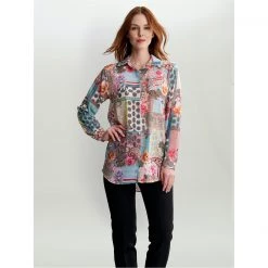 Gina Bacconi HALLE PRINTED GEORGETTE SHIRT TUNIC