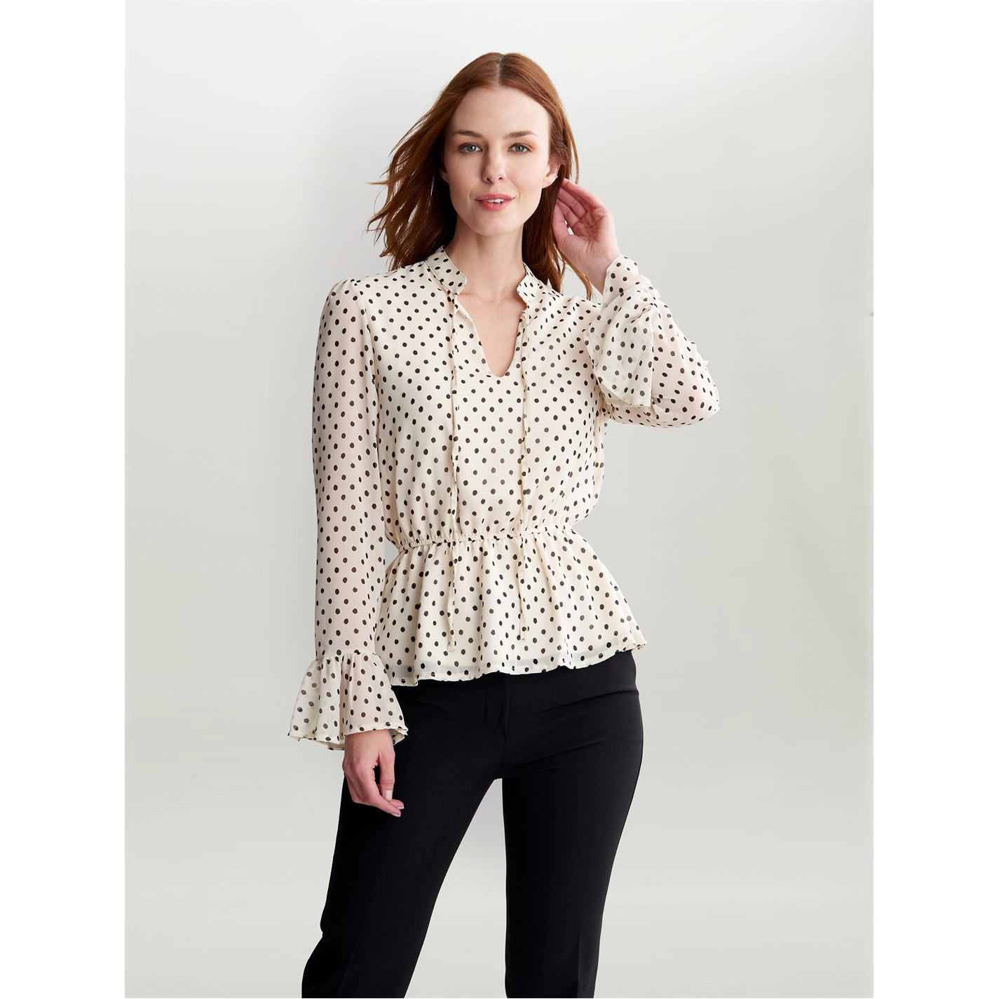 Gina Bacconi ORLA GEORGETTE BLOUSE WITH TIE DETAIL 1 Gina Bacconi ORLA GEORGETTE BLOUSE WITH TIE DETAIL