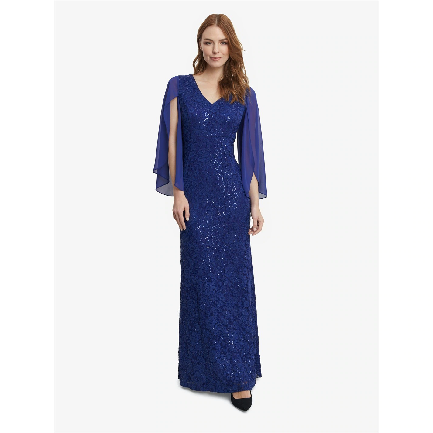 Gina Bacconi Claudine Long Fit And Flare Lace Dress 1 Gina Bacconi Claudine Long Fit And Flare Lace Dress