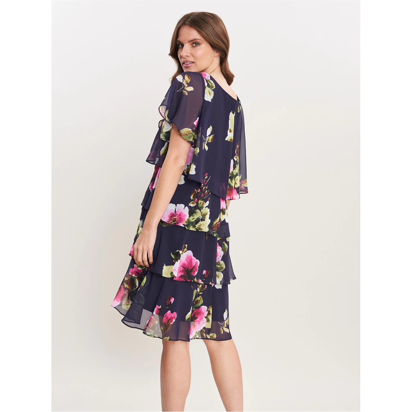 Gina Bacconi Cory Floral Layered Chiffon Dress 2 Gina Bacconi Cory Floral Layered Chiffon Dress - Image 2