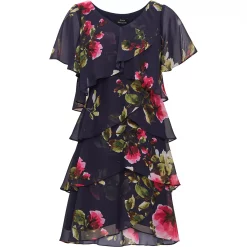 Gina Bacconi Cory Floral Layered Chiffon Dress 8 Gina Bacconi Cory Floral Layered Chiffon Dress -Gina Bacconi Sales aa209400 xxl a3