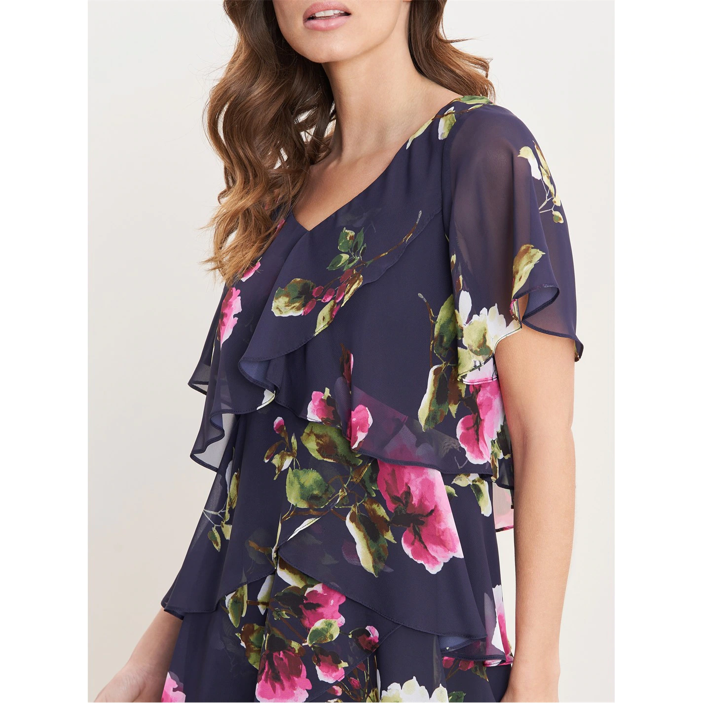 Gina Bacconi Cory Floral Layered Chiffon Dress 5 Gina Bacconi Cory Floral Layered Chiffon Dress - Image 5