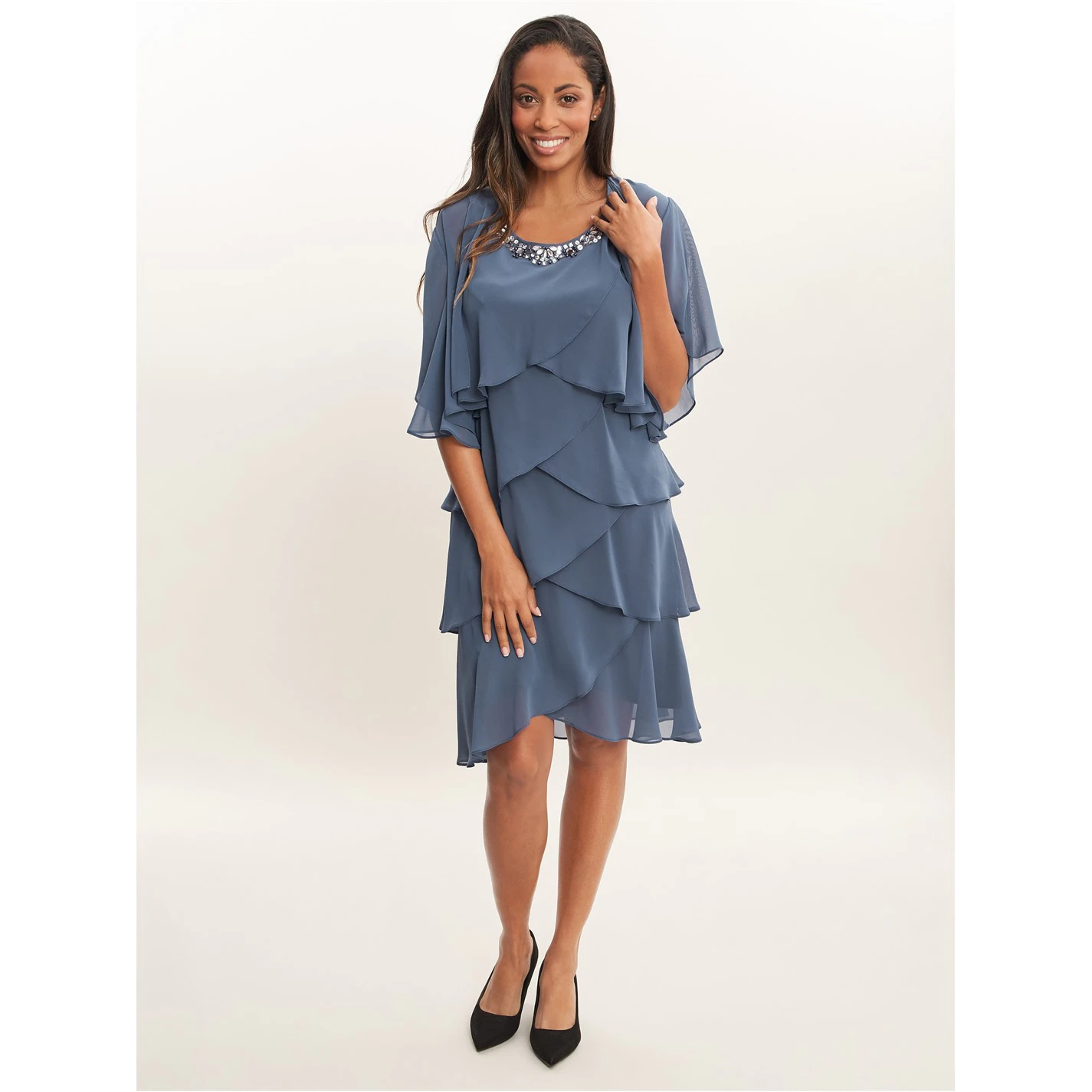 Gina Bacconi Toni Layered Scoop Dress And Jacket 3 Gina Bacconi Toni Layered Scoop Dress And Jacket - Image 3