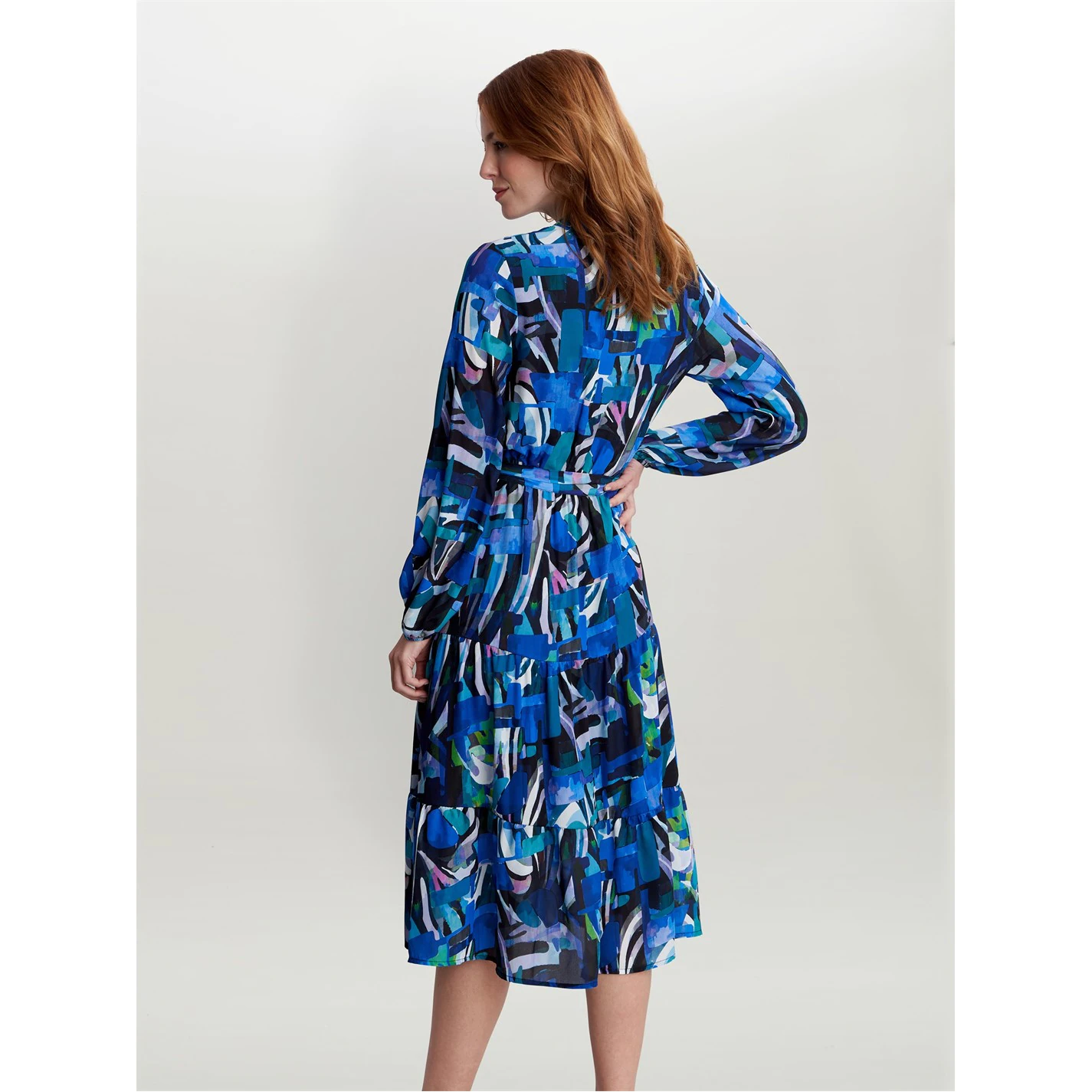 Gina Bacconi Daviana Neck Button Front Dress 2 Gina Bacconi Daviana Neck Button Front Dress - Image 2