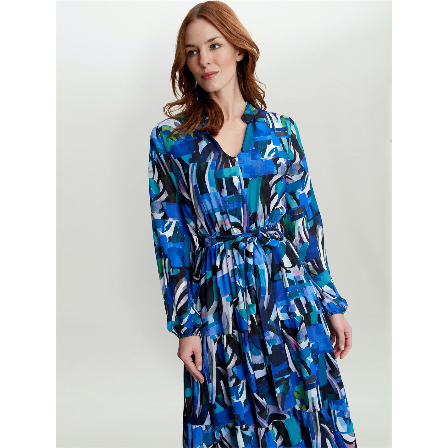 Gina Bacconi Daviana Neck Button Front Dress 4 Gina Bacconi Daviana Neck Button Front Dress - Image 4