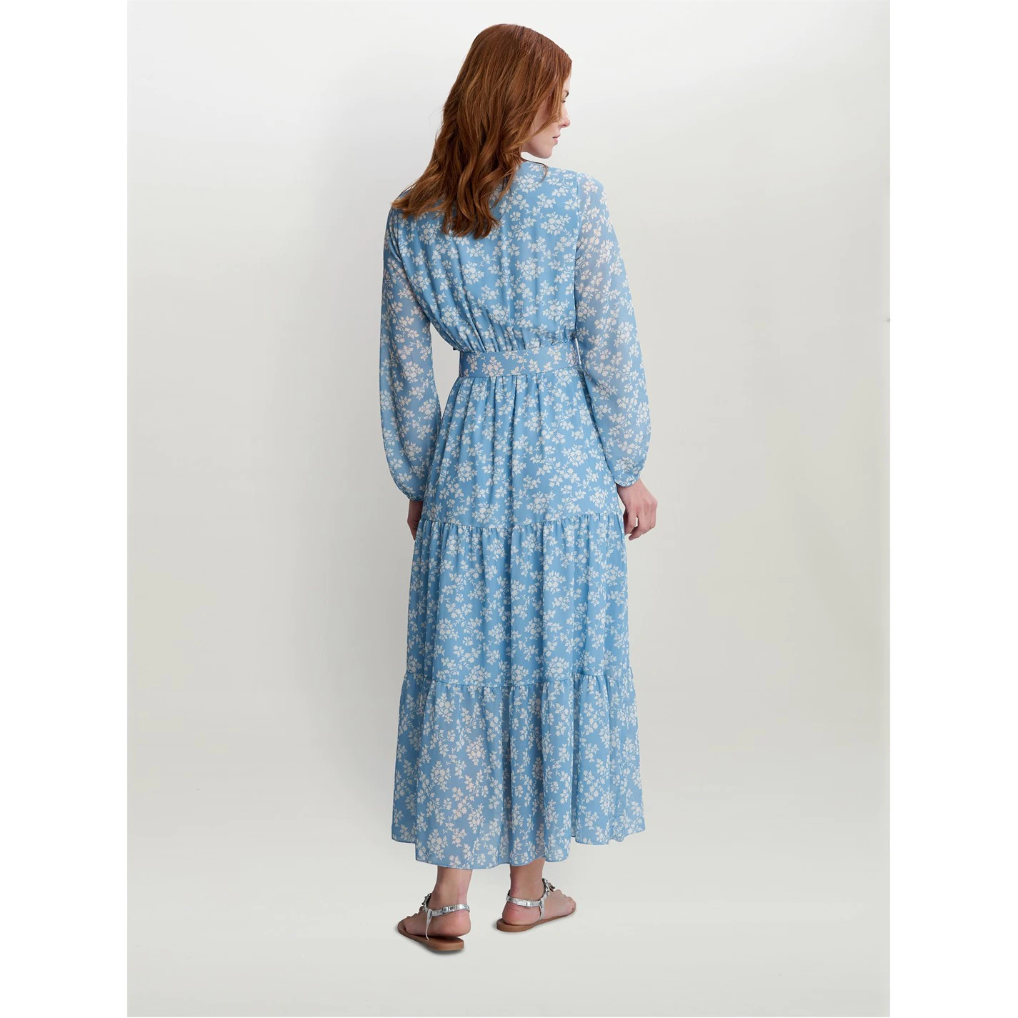 Gina Bacconi Reve Dress With Self Belt & Tiered Skirt 2 Gina Bacconi Reve Dress With Self Belt & Tiered Skirt - Image 2