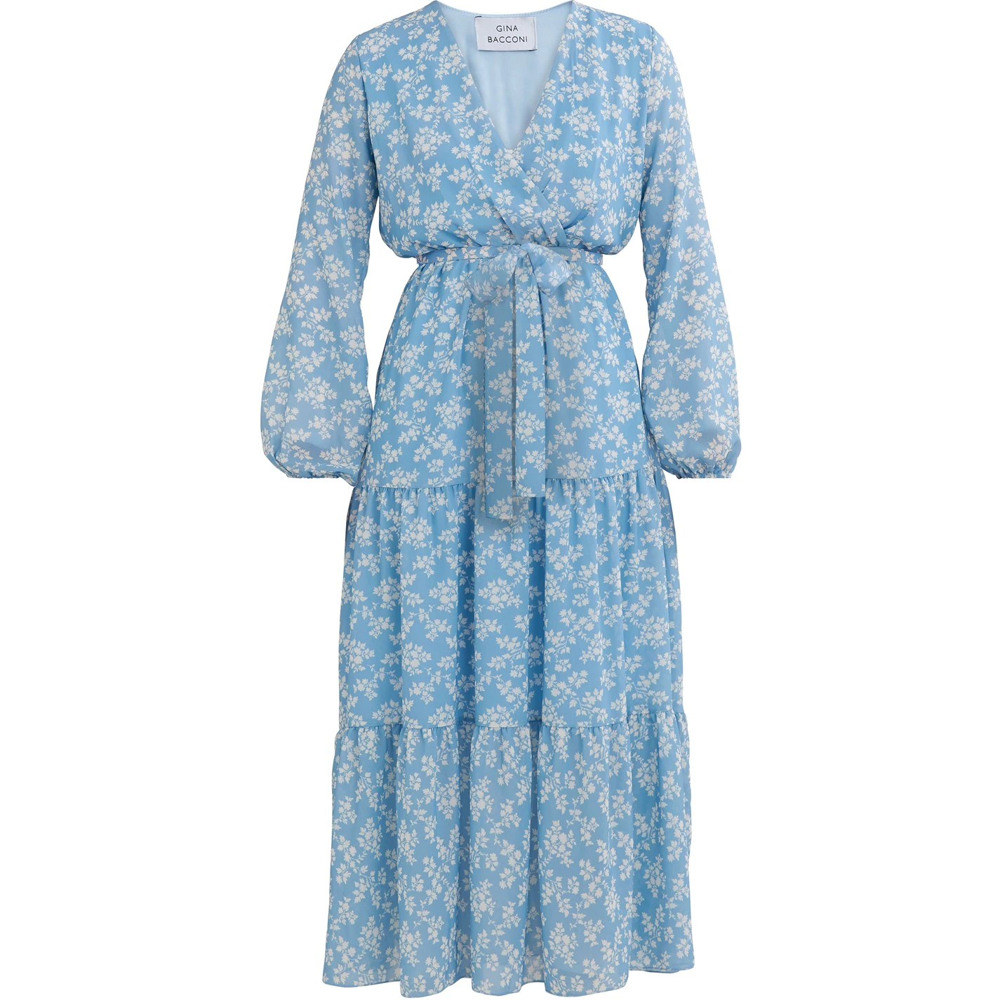 Gina Bacconi Reve Dress With Self Belt & Tiered Skirt 4 Gina Bacconi Reve Dress With Self Belt & Tiered Skirt - Image 4