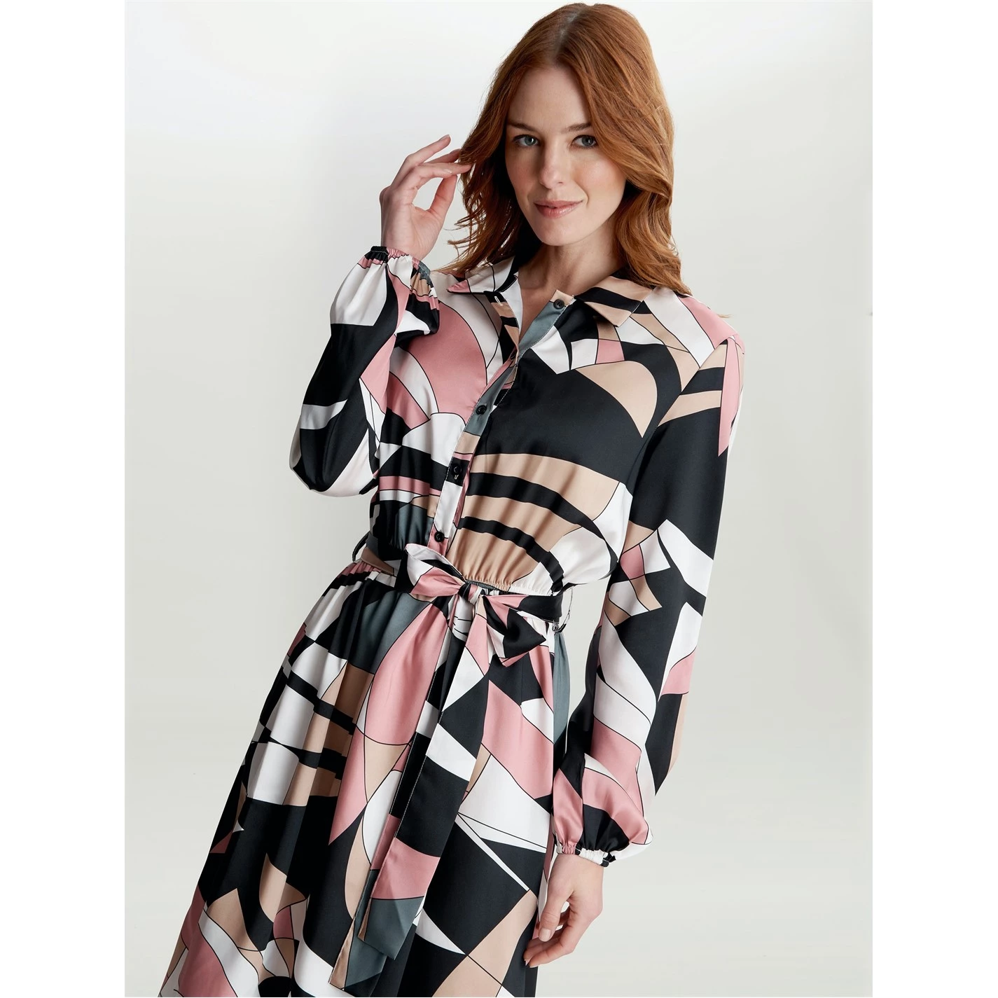 Gina Bacconi Sivan Long Sleeve Shirt Dress 4 Gina Bacconi Sivan Long Sleeve Shirt Dress - Image 4