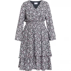 Gina Bacconi Clora V Neck Rouched Waist Dress -Gina Bacconi Sales aa283100 xxl a3