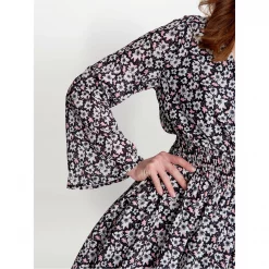 Gina Bacconi Clora V Neck Rouched Waist Dress -Gina Bacconi Sales aa283100 xxl a4