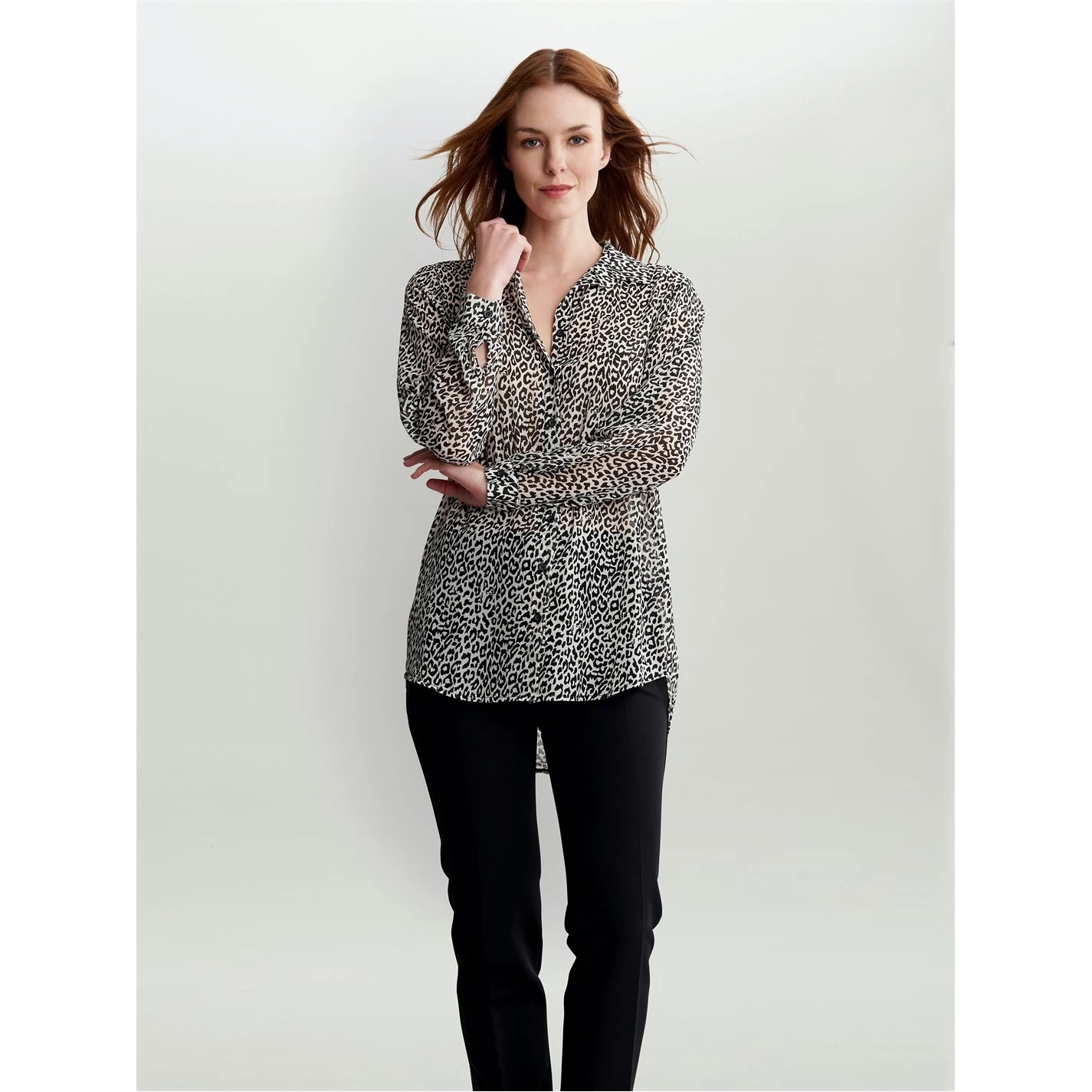 Gina Bacconi Elizabeth Printed Georgette Shirt Tunic 1 Gina Bacconi Elizabeth Printed Georgette Shirt Tunic