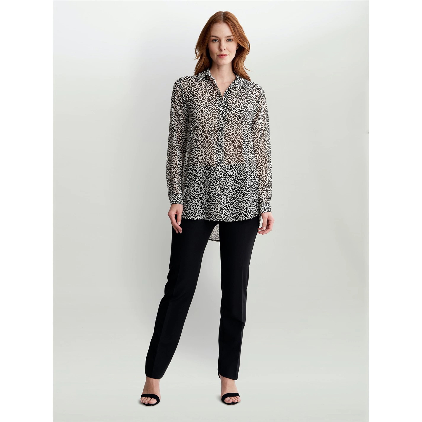 Gina Bacconi Elizabeth Printed Georgette Shirt Tunic 3 Gina Bacconi Elizabeth Printed Georgette Shirt Tunic - Image 3