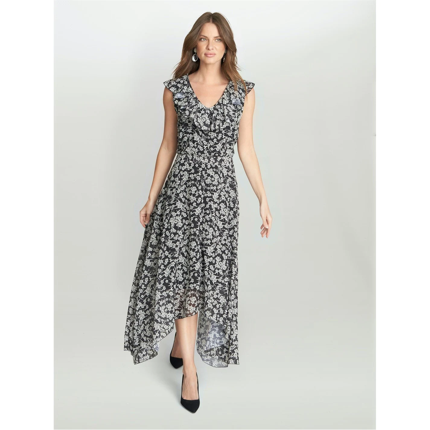 Gina Bacconi Dorina V Neck Hankerchief Dress 3 Gina Bacconi Dorina V Neck Hankerchief Dress - Image 3