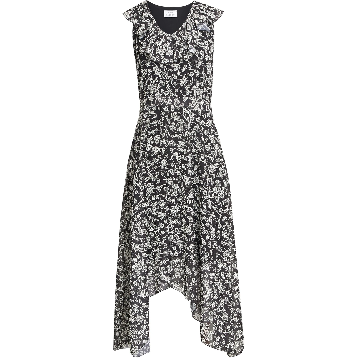 Gina Bacconi Dorina V Neck Hankerchief Dress 4 Gina Bacconi Dorina V Neck Hankerchief Dress - Image 4