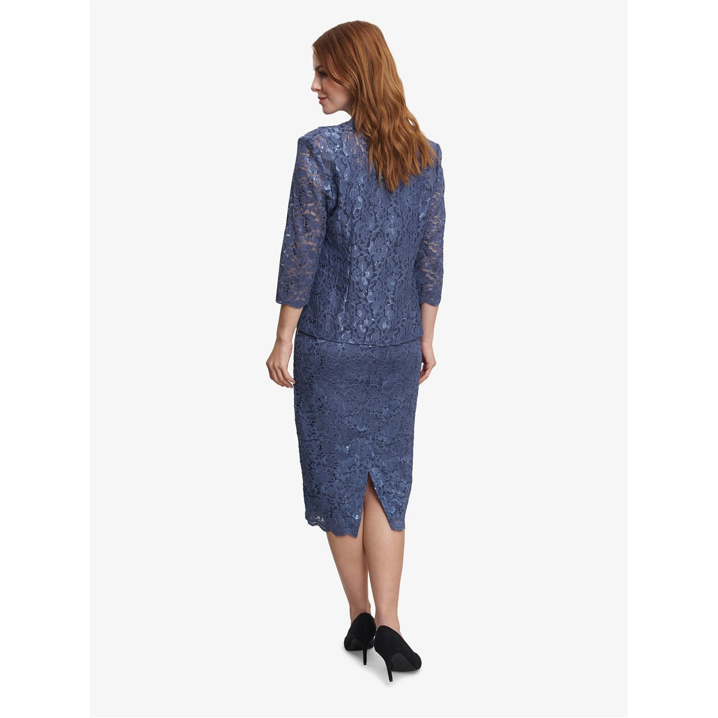 Gina Bacconi Kayla Midi Length Sequin Lace Dress 2 Gina Bacconi Kayla Midi Length Sequin Lace Dress - Image 2