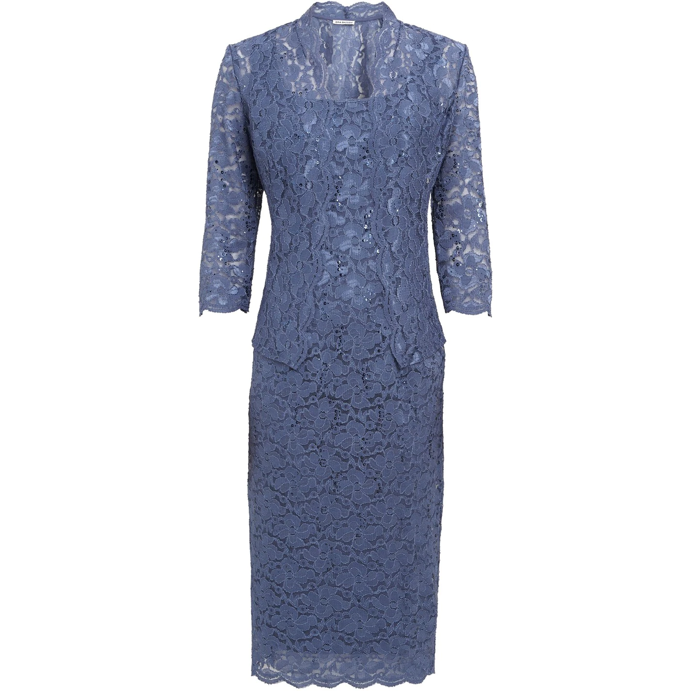 Gina Bacconi Kayla Midi Length Sequin Lace Dress 4 Gina Bacconi Kayla Midi Length Sequin Lace Dress - Image 4