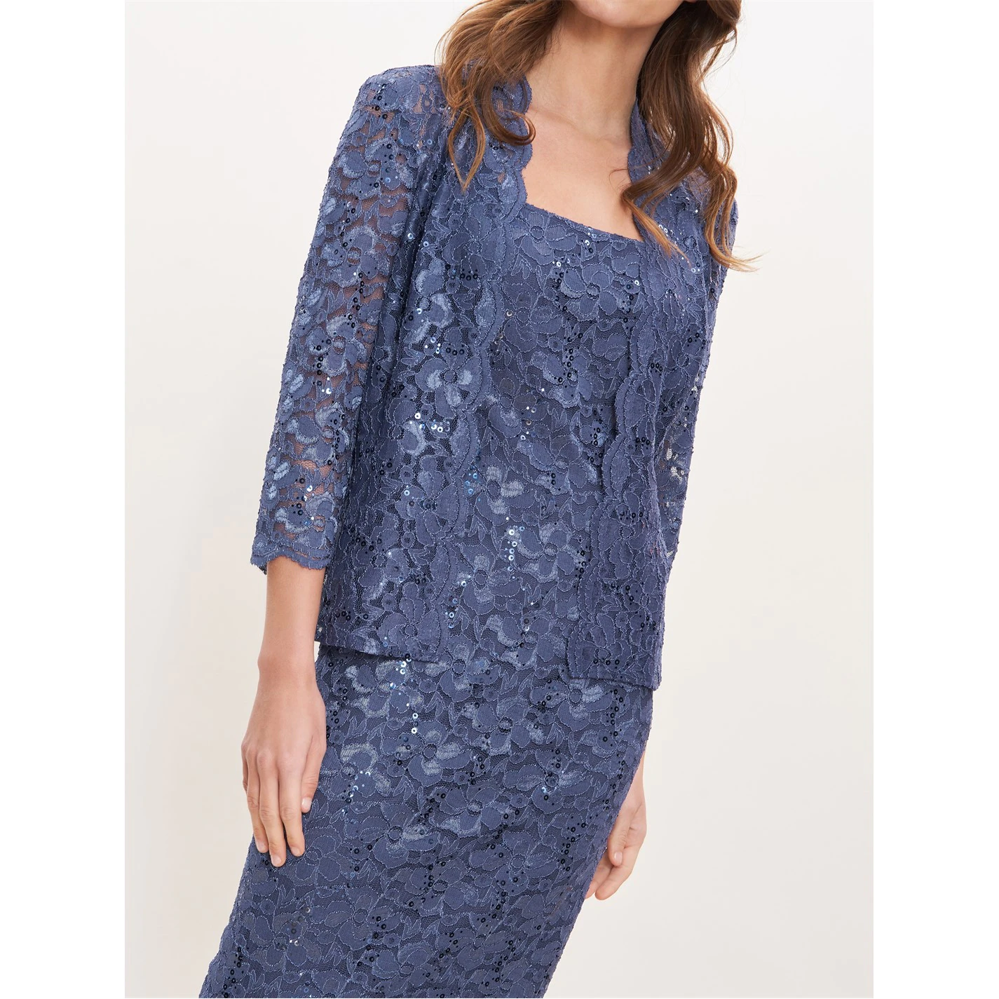 Gina Bacconi Kayla Midi Length Sequin Lace Dress 5 Gina Bacconi Kayla Midi Length Sequin Lace Dress - Image 5