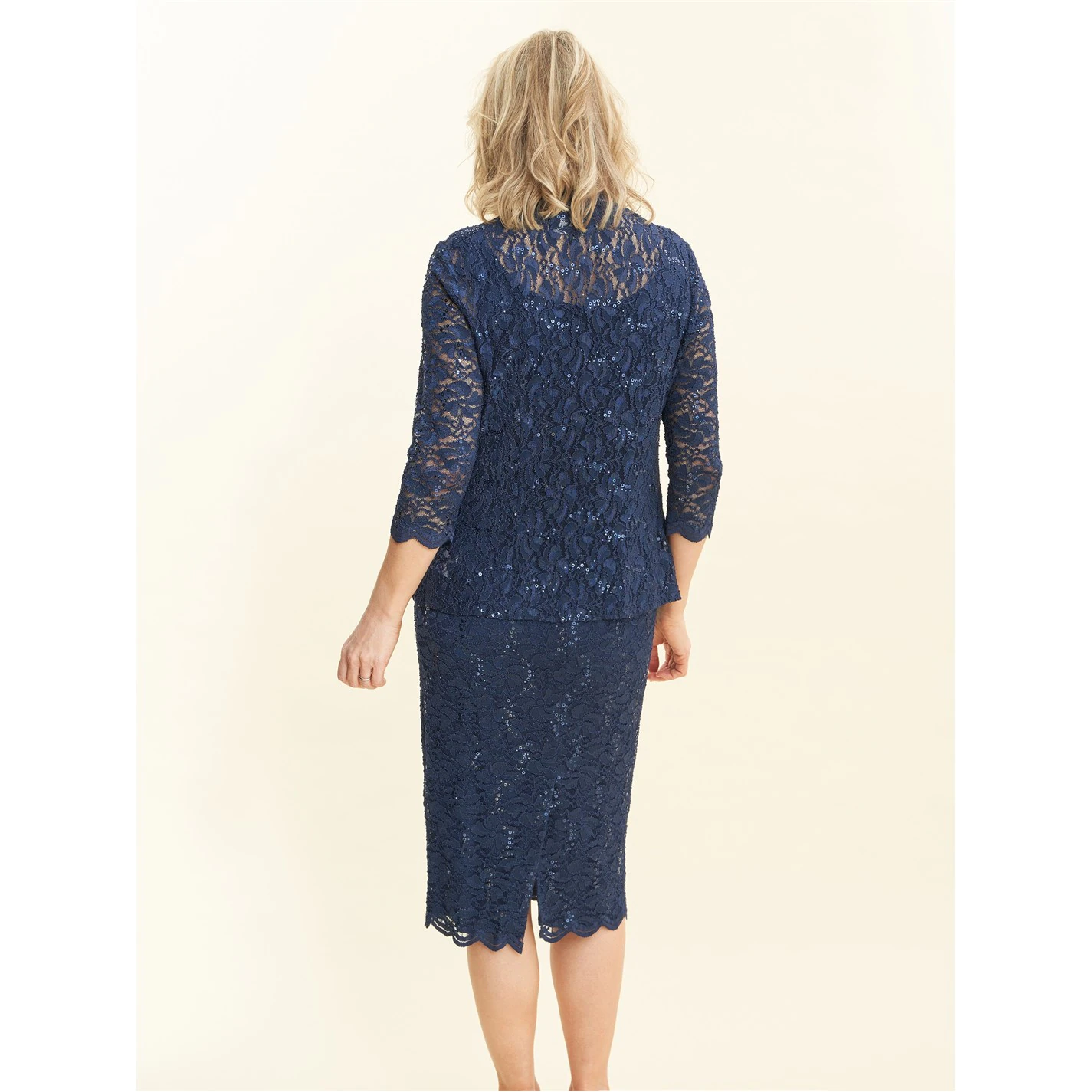 Gina Bacconi Kayla Lace Midi-Length Jacket Dress 2 Gina Bacconi Kayla Lace Midi-Length Jacket Dress - Image 2