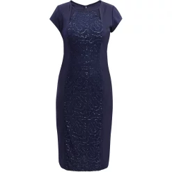 Gina Bacconi Gilly Short Sleeve Sequin Cutout Dress -Gina Bacconi Sales aa284600 xxl a3