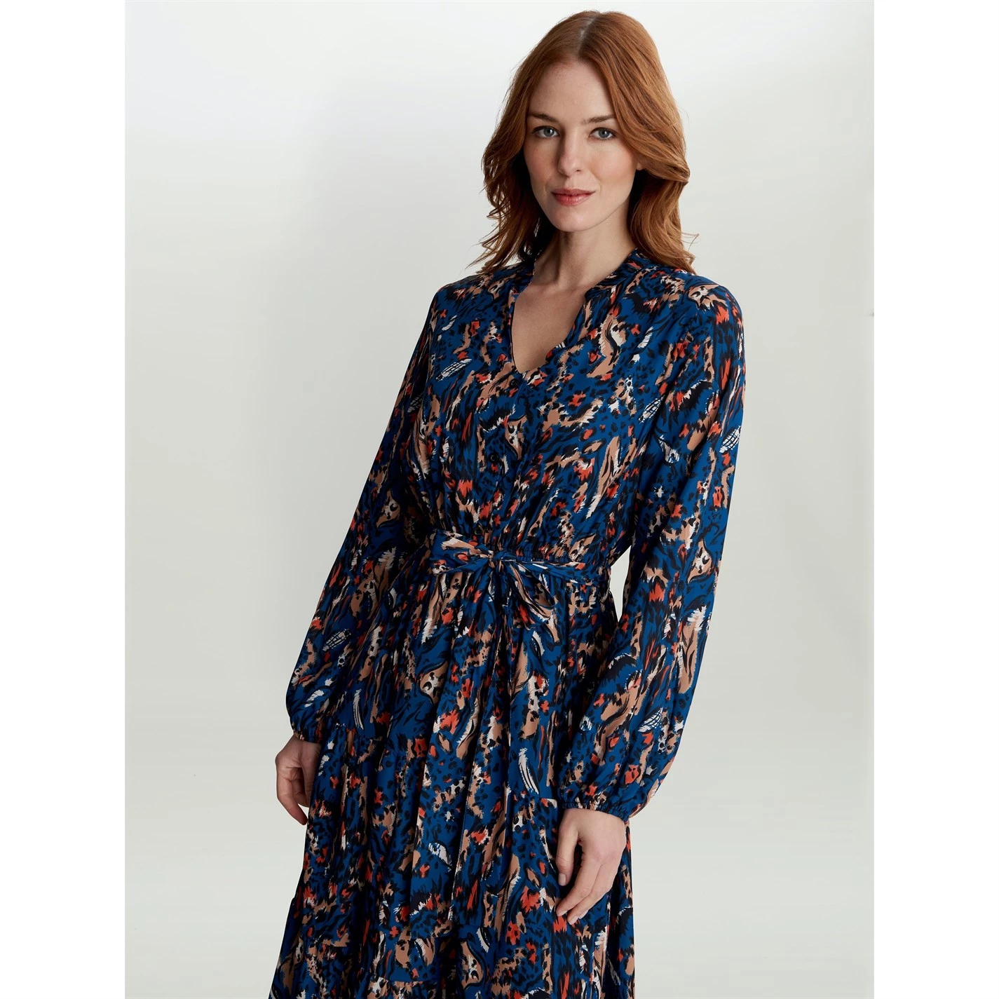 Gina Bacconi Lulia V Neck Button Front Dress 3 Gina Bacconi Lulia V Neck Button Front Dress - Image 3